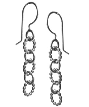 ZIZIA $115-sterling silver earrings with three blossoms each (1 1/4" long not including ear wire)